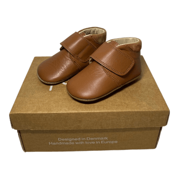 Brown leather baby shoes