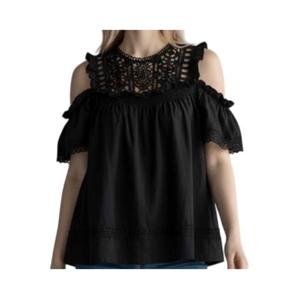 Musta off-shoulder pusero