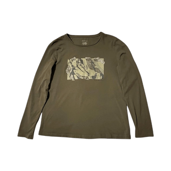 Olive long sleeve graphic tee