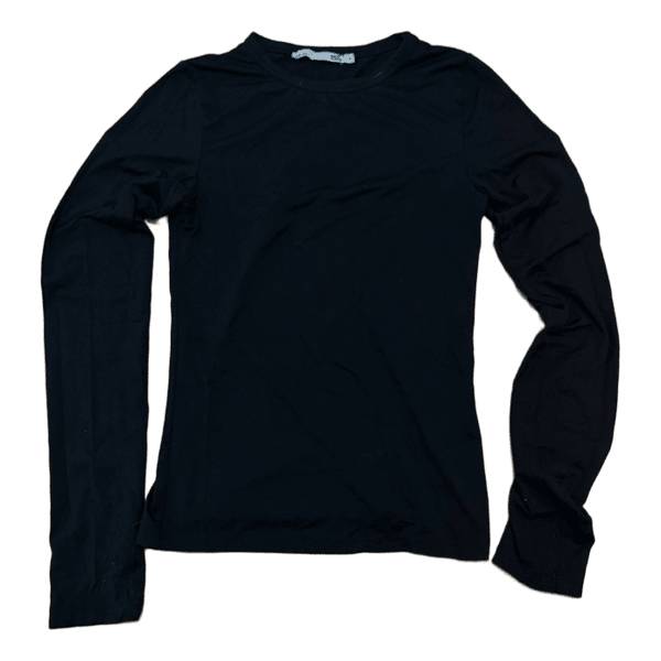 Sort langærmet bluse