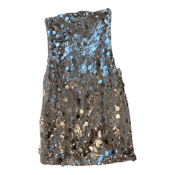 Silver sequin mini dress