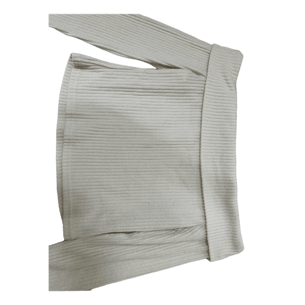 White ribbed long sleeve top