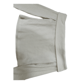 White ribbed long sleeve top