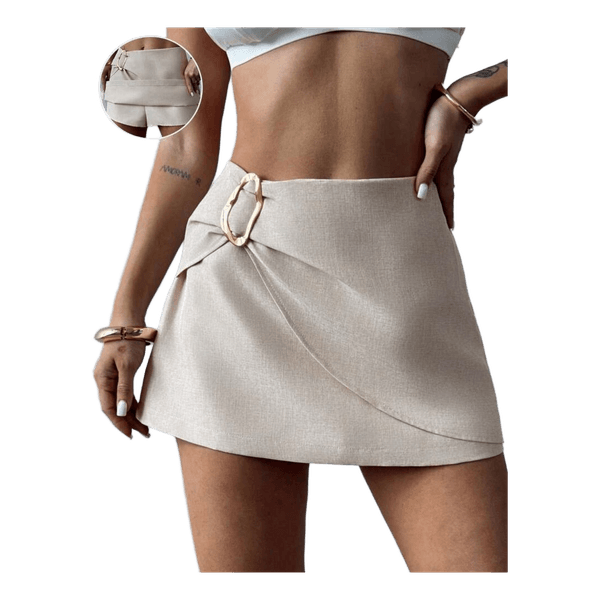 Beige skort with buckle