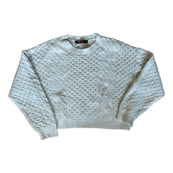 White cable knit jumper