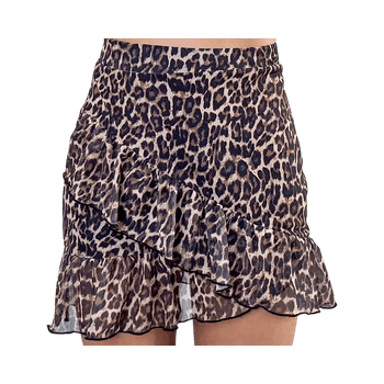 Leopard mini skirt röyhelö XS/S – Y2K / bile / trendi / festival