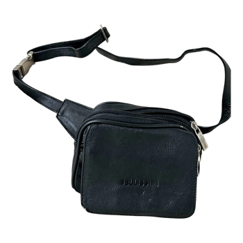Black leather belt bag