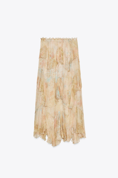Printed ruffle skirt
