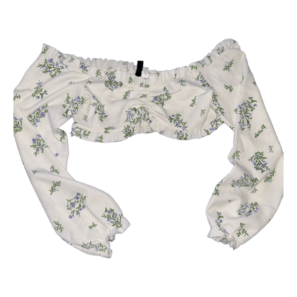 Floral long sleeve crop top
