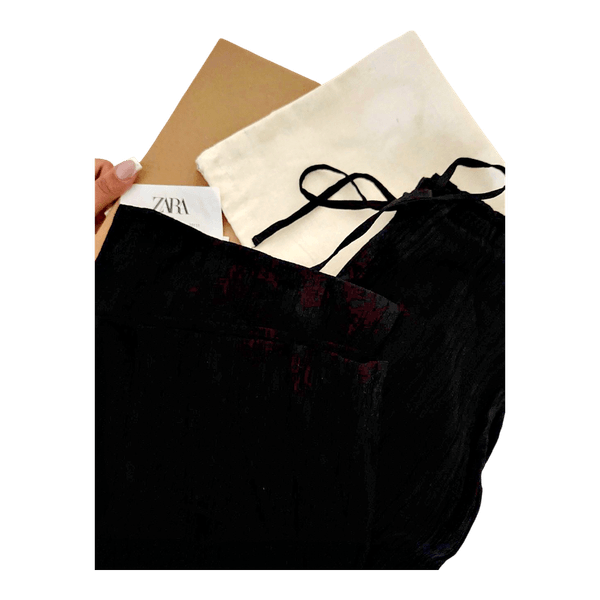 Zara black drawstring trousers