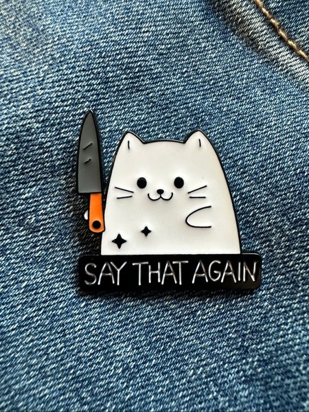 Cat enamel pin