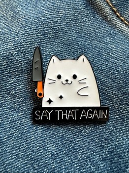 Cat enamel pin