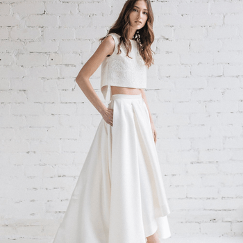 Two Piece Wedding Dress S / small M