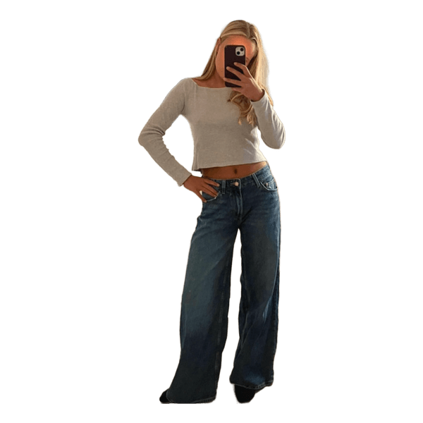 Blå denim jeans