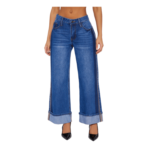 Payge Cuffed Wide Leg Jeans