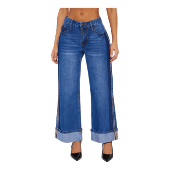 Payge Cuffed Wide Leg Jeans