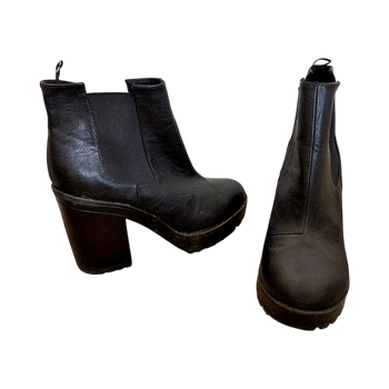 Black heeled ankle boots