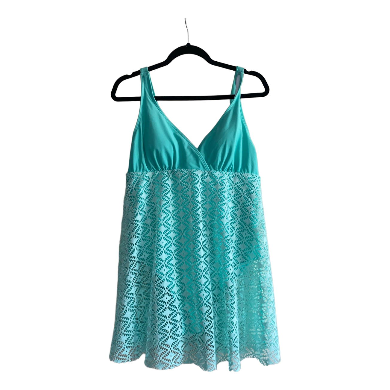 Mint lace swim dress-swimwear new. Mündi värvi ujumistrikoo pitsidega.