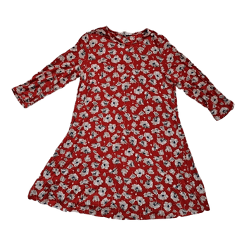 Red floral print dress