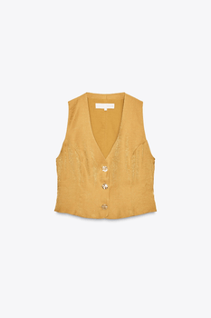 Satin top gold button