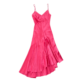 Pink silk midi dress