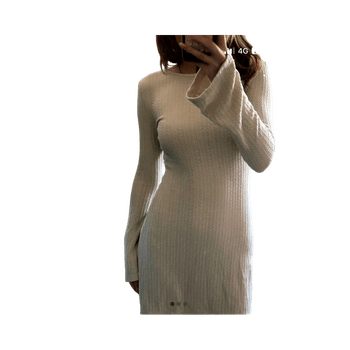 White ribbed dress