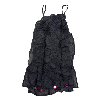 Black crinkled sleeveless dress