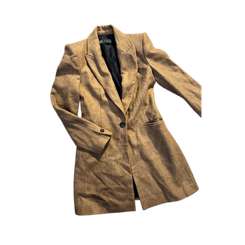 Ruskea villakangastakki xs 