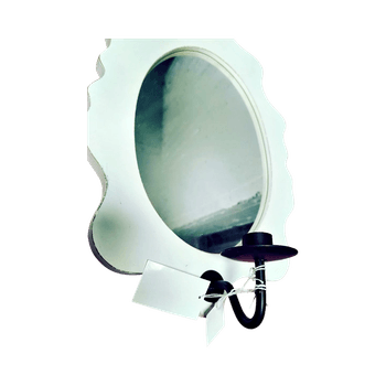 White Wall Mirror Candle Holder Sconces