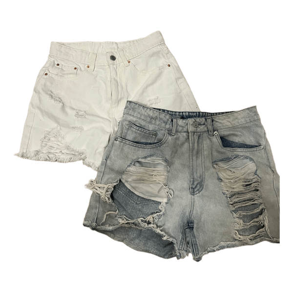 Denim shorts set