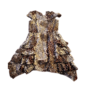 Animal print ruffled dress