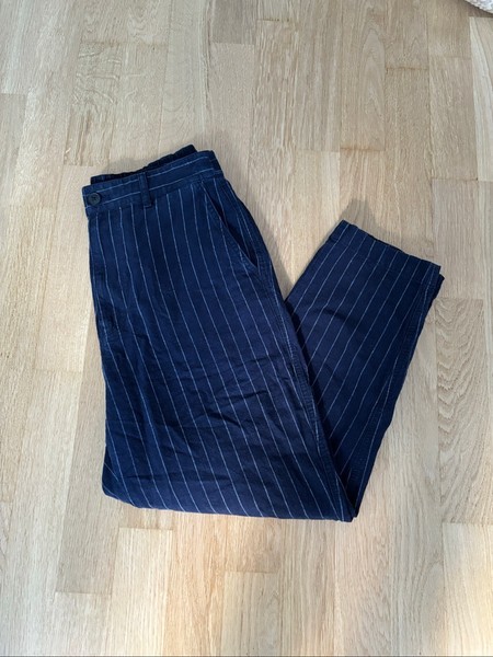 Striped linen blend pants