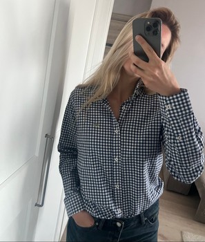 Lacoste navy gingham shirt