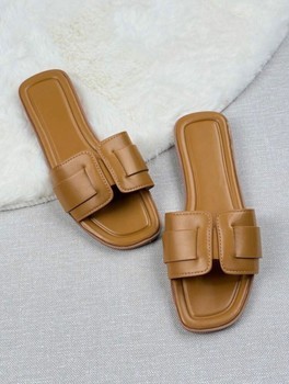 Brune flade sandaler