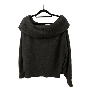 Harmaa off-shoulder neule