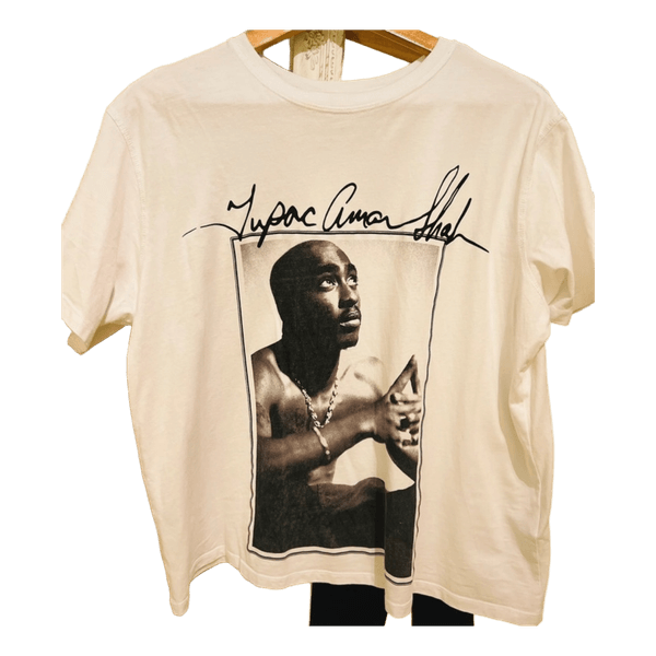 White Tupac graphic t-shirt