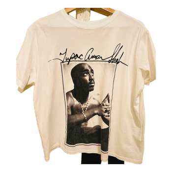 White Tupac graphic t-shirt
