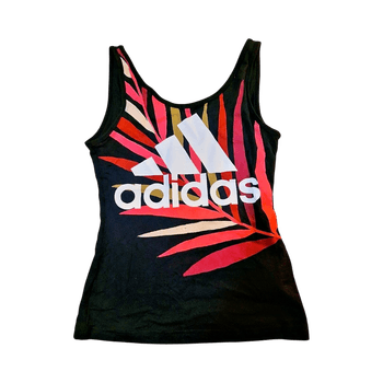 Adidas Musta urheilutoppi kuviolla