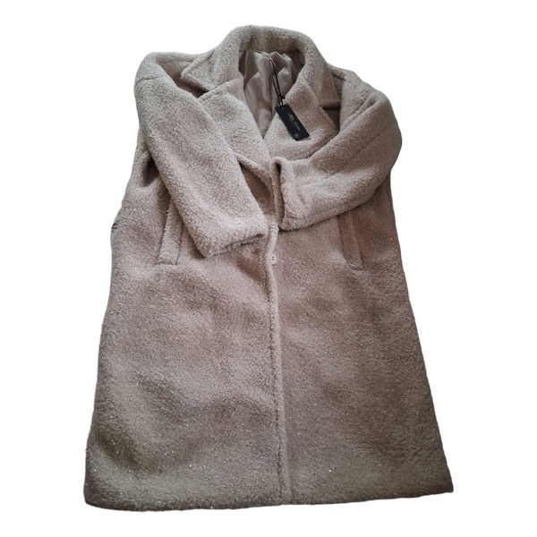 Smėlio spalvos teddy paltas