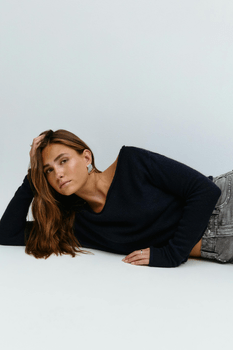 Knitted boatneck top