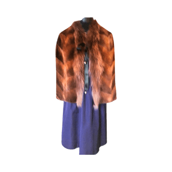 Brown fur cape bolero 34-38