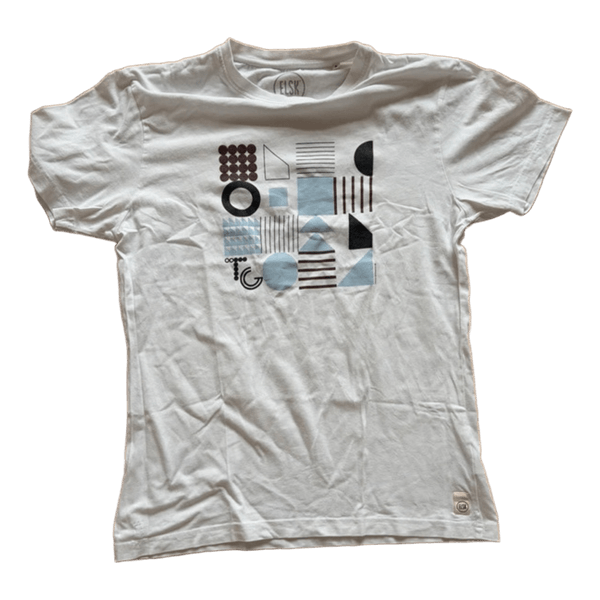 ELSK T-shirt hvid grafisk print str. M