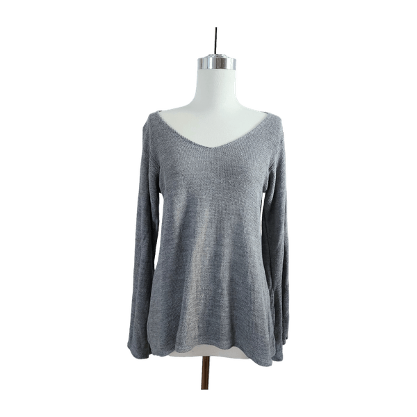 Harmaa pellavaneule M/L
