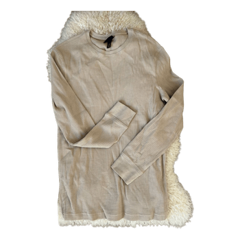 Beige waffle texture shirt