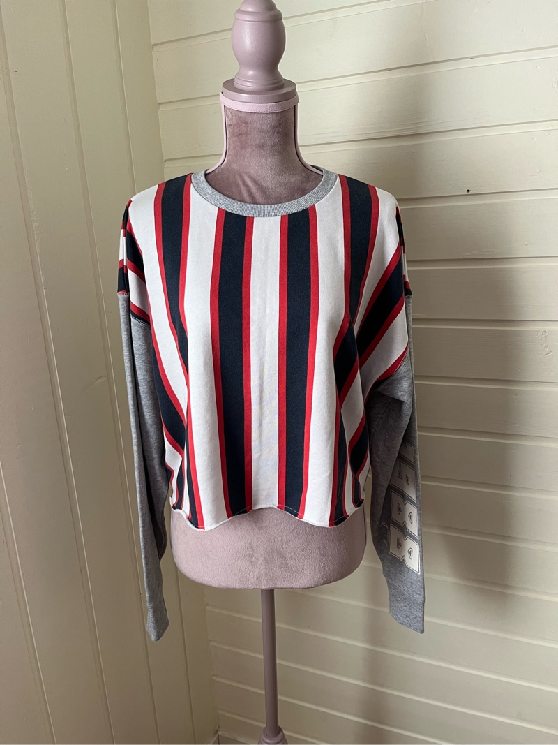 Striped long sleeve sweatshirt