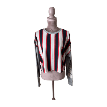 Striped long sleeve sweatshirt