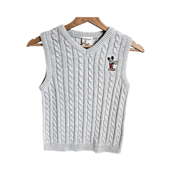 Disney Store Mickey Mouse Cable Knit Vest – Kids M (7–8Y)