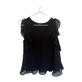 Black ruffle top by Guess