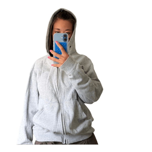 Grå zip-up hoodie