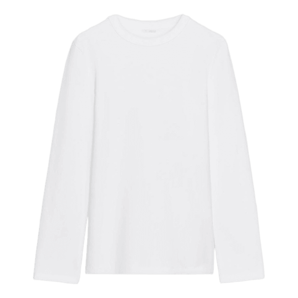 Hvid langærmet t-shirt